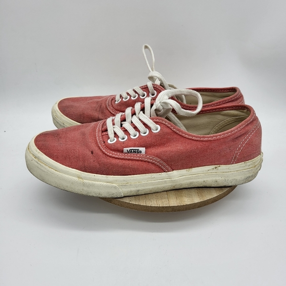 Vans | red canvas low tops with great patina - Picture 3 of 4